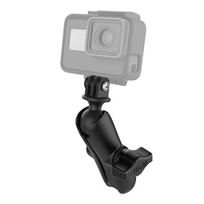 RAM-B-202-GOP1-201U: RAM® Double Socket Arm with Universal Action Camera Adapter