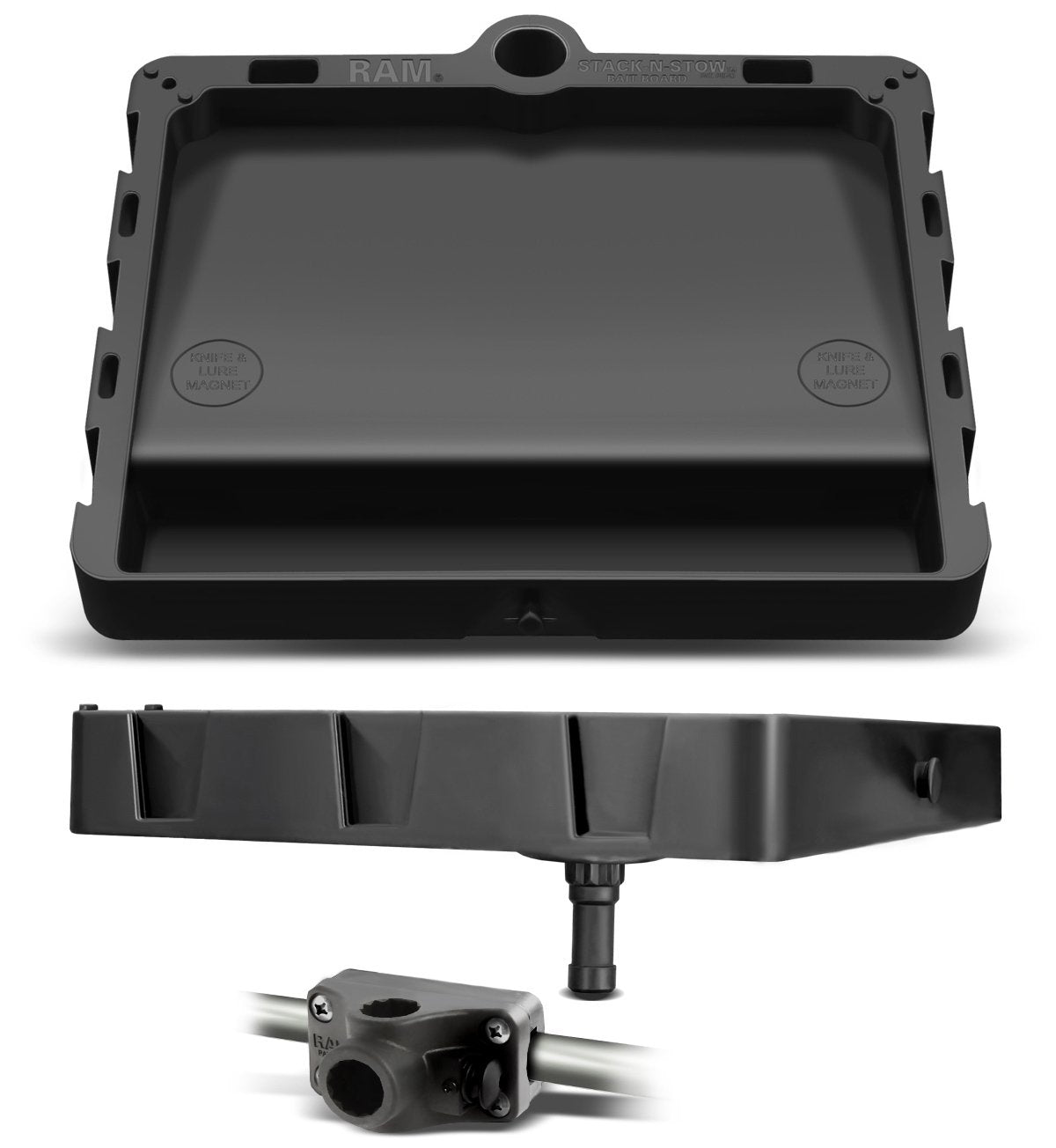 RAP-395-RMU: RAM® Stack-N-Stow™ Bait Board with Bulkhead Rail Adapter Kit