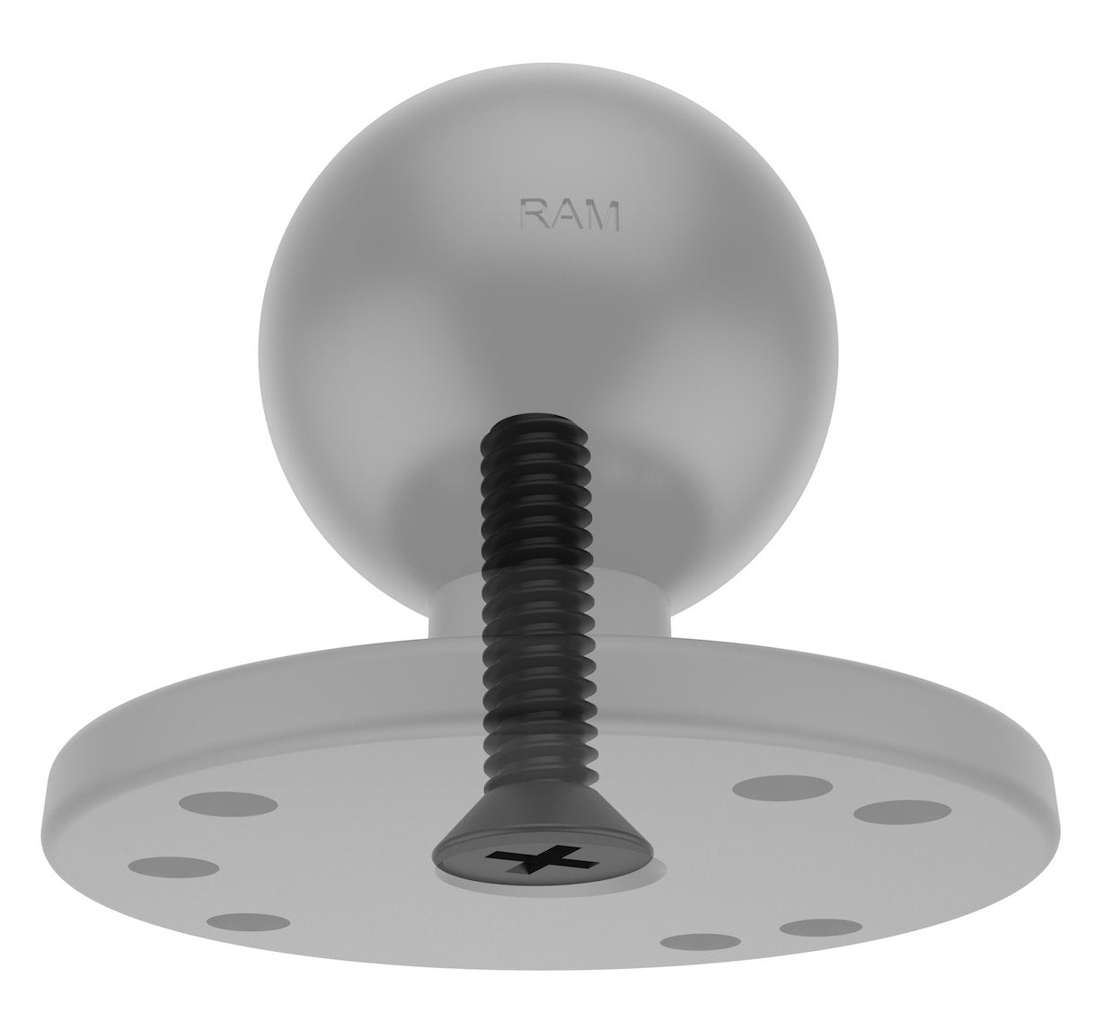 RAM-202U-IN1: RAM® Round Plate with Ball & Steel Reinforced Bolt