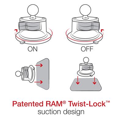 RAM-B-166-UN10U: RAM® X-Grip® Large Phone Mount with RAM® Twist-Lock™ Suction Cup Base